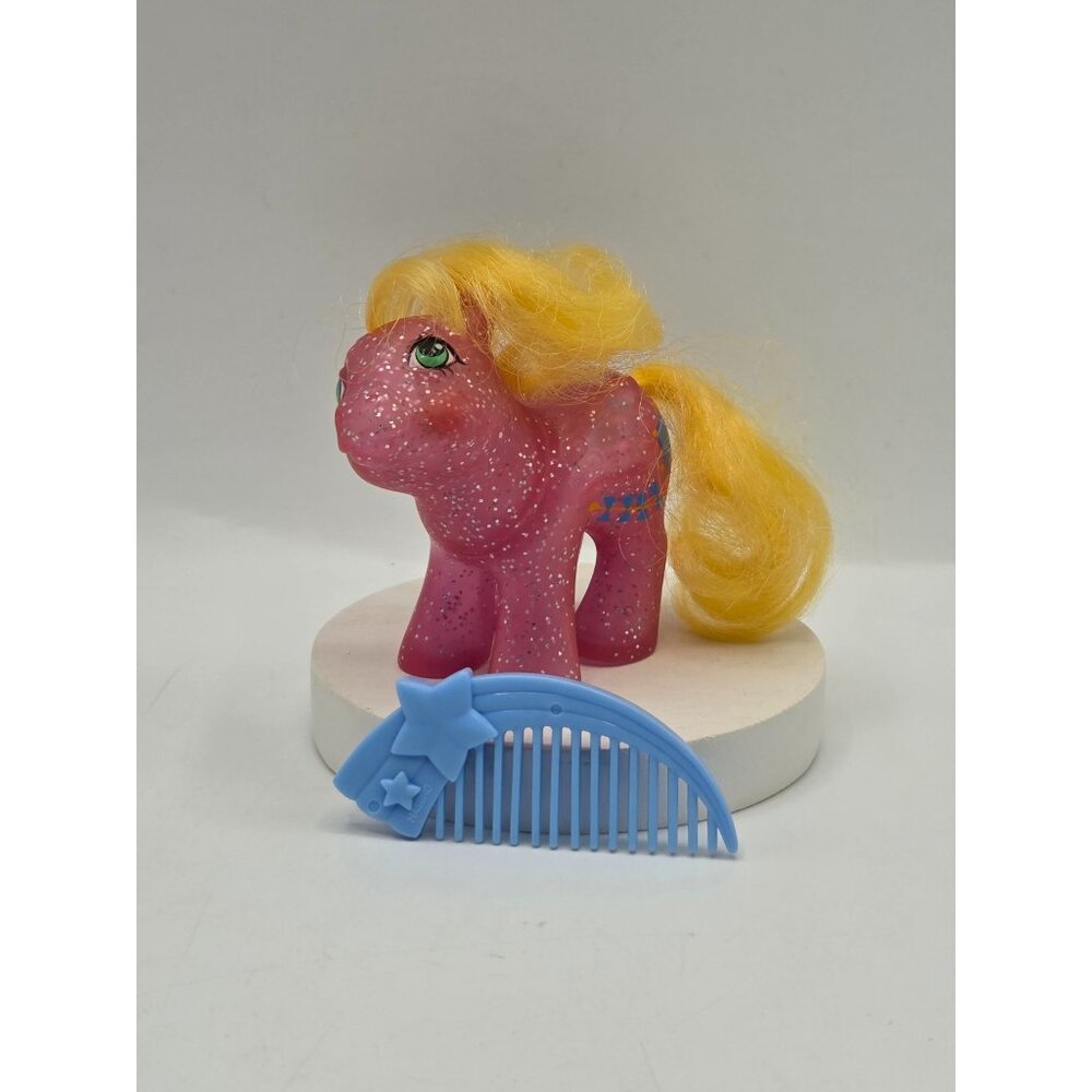 Vintage G1 My Little Pony Baby Sparkle Firefly Pink Figure 1984